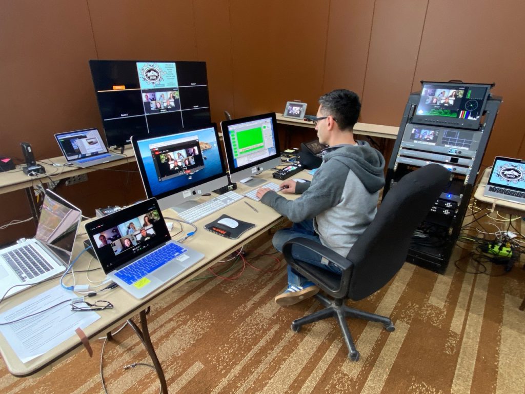 Control room setup for live streaming broadcast & digital recording..
